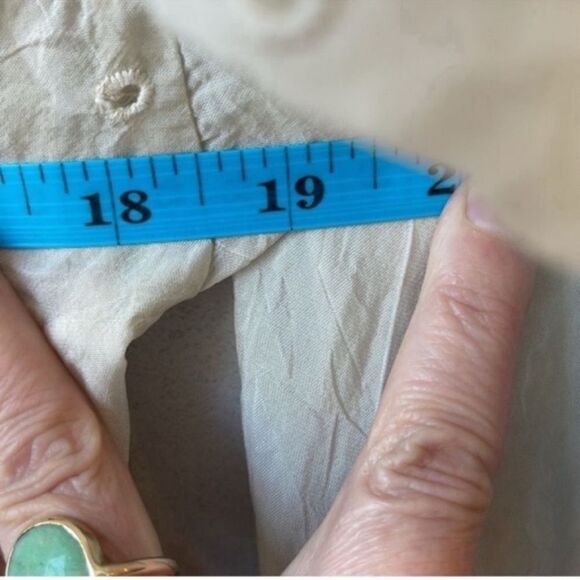 JOHNNY WAS Embroidered Blouse Tunic Cupra Rayon Pocket Long Cream - Picture 8 of 10